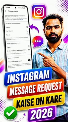 Instagram message request kaise on kare 2026 | How to enable Instagram message request #shorts