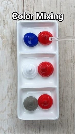 What color will be created? Blue vs Red vs White vs Gray Color Mixing ASMR