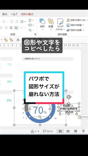 パワポで図形をコピペするときサイズが崩れることありませんか？ 貼り付け時に「図」を選択すると解決できます。 #パワーポイント #パワポ #資料 #社会人 #仕事
