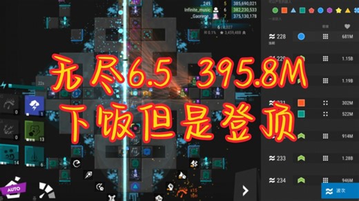 【Infinitode 2】无尽6.5打榜，重视提前分获取和核心加点顺序，抄了一波作业并略作优化，操作究极下饭，勉强登顶~