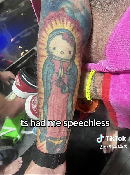 never seen a tattoo with so much aura before #hellokitty | tattoo