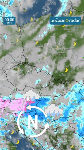 Pozrite sa, ako dnešný bláznivý dažďovo-snehový deň vidí náš meteoradar! :nach_unten_zeigen: | Počasie & Radar