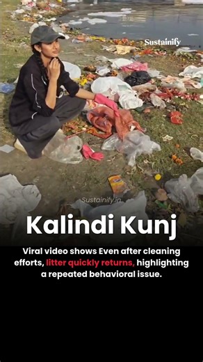 Why Does This Repeat? Kalindi Kunj Ghat, Delhi. Cleaned once…but littered again. #cleanindia #news
