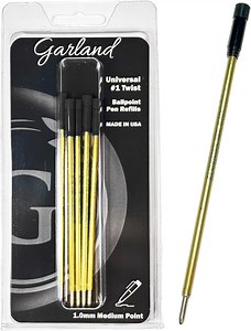 Garland Universal #1 Cross Compatible Ballpoint Pen Refill, 1.0mm Medium Point, 5 Count