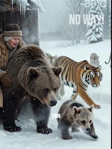 Bears AND Tigers Won't Leave Her -80°C Cabin #survival #extreme