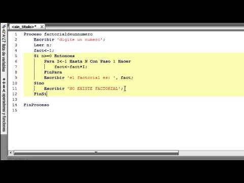 realizar un algoritmo que me imprima el factorial de un numero
