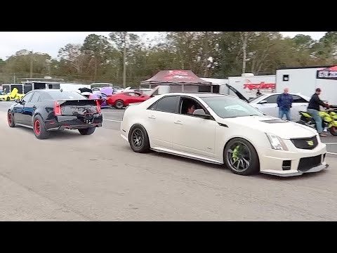 WORLD'S FASTEST CTS-Vs at Cadillac Attack! *Lost Control in the Race!*