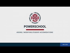 Adding or Modifying Student Accommodations - PowerSchool