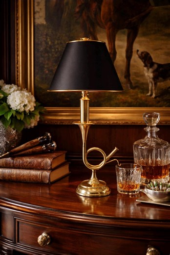 Vintage Brass Fox Hunting Horn Lamp - Etsy