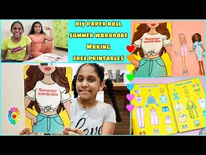 DIY Paper Doll Summer Wardrobe 🤩 ⭐ Quiet Book Made With Paper /FREE PRINTABLES/Kate Made Easy Crafts