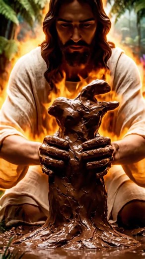 The Genesis Fire: Watch The Creator Form Man From The Mud! 🔥🤯 (AI Art)
