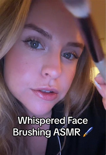 Lofi whispered face brushing with my fun new pack of makeup brushes! Personal attention trigger words light mouth sounds 🤍🤍 #asmr #asmrsounds #relax #personalattention #whisper