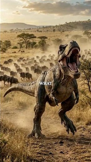 T-Rex hunting in modern Africa 😱 #dinosaur #trex #wildlife