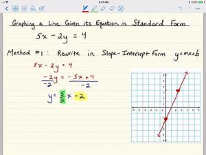 Graphing a Line Given its Equation in Standard Form