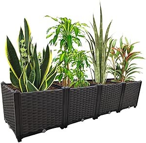 Large Planters for Outdoor Plants Raised Garden Bed Planter Box Elevated Garden Boxes Patio Balcony To Planting Vegetables Tomato Herbs