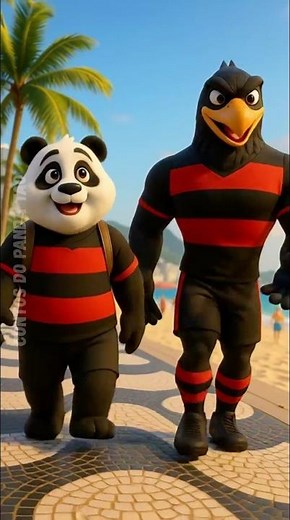 Panda Tao e o Urubu Musculoso! #flamengo #shorts #funny #viral #panda #cartoon #animation