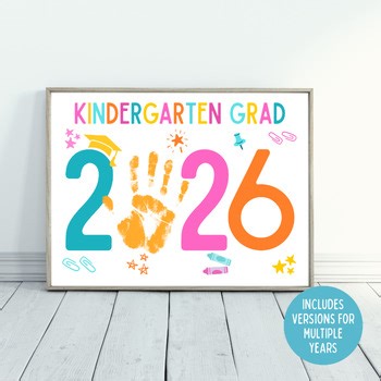Kindergarten Graduation Handprint Craft, Last Day of Kindergarten Keepsake Art