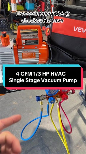 4 CFM 1/3 HP HVAC Single Stage Vacuum Pump Overview