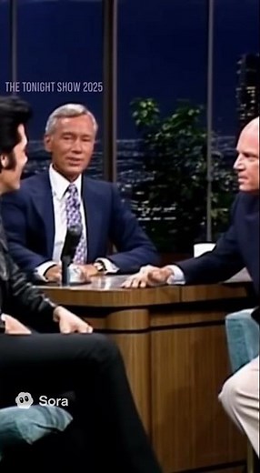 Johnny Carson interviewing Elvis Presley and don rickles on the tonight show in the 80s Sora AI
