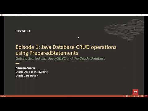 Episode 1: Getting Started with Java/JDBC and Oracle database XE