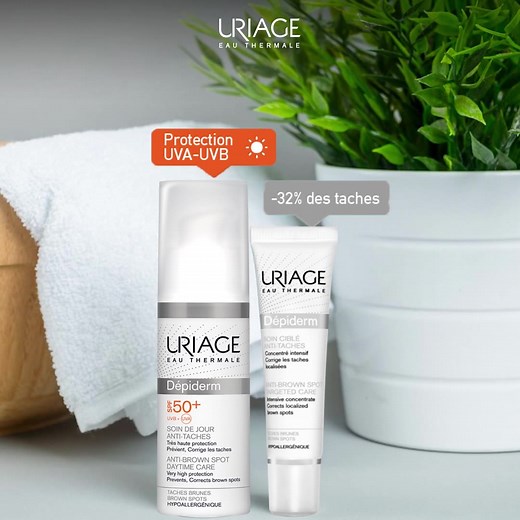 17K views · 332 reactions | Une Routine Matinale Anti-taches Depiderm Crème SPF 50+ , crème de jour haute protection anti-taches forte en UVA / UVB, à combiner avec le Depiderm soin ciblé anti taches, qui corrige les taches brunes localisées en diminuant significativement leurs tailles et leurs intensités. | Uriage | Facebook