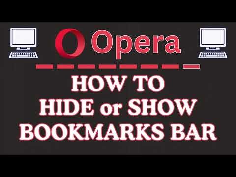 How To Show Or Hide The Bookmarks Bar On The Opera Web Browser | PC Tutorial👍