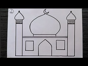 How to draw Mosque|| Mosque drawing|| how to draw a Mosque