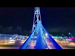 FALCONS FLIGHT POV, Night-time Tallest/Fastest/ Longest Roller Coaster Grand Opening Fireworks