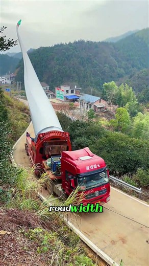 Moving a 70-Meter Wind Turbine Blade Is Insane 🤯#WindTurbine #Engineering #MegaTransport #Shorts