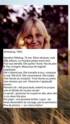 Agnetha Fältskog : quitter l’école à 15 ans pour ne pas se trahir
