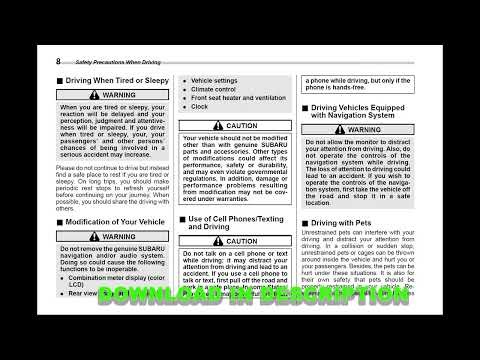 SUBARU OUTBACK 2006–2023 OWNER'S MANUAL PDF ENGLISH | Complete User & Maintenance Guide