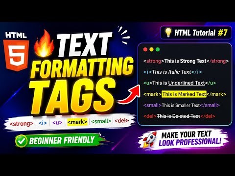 Learn HTML Formatting Tags Like a Pro 💻