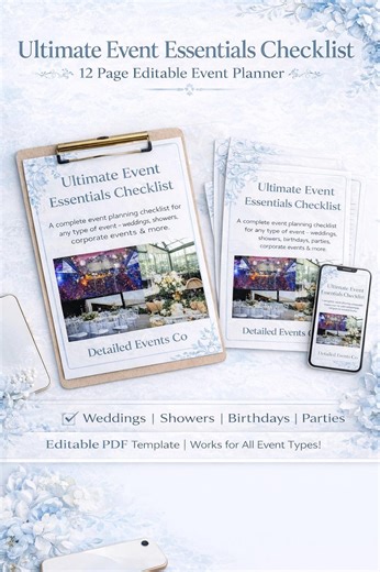 Event Planning Checklist | Ultimate Event Essentials, Editable PDF - Etsy