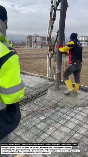 Amazing Concrete Pouring Technique Using a High-Pressure Concrete Pump.