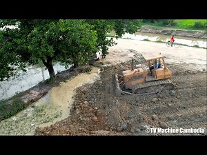 The Last Update 100% Project Filling Land Removal Clearing By Dozer D53A Pushing Soil To Water