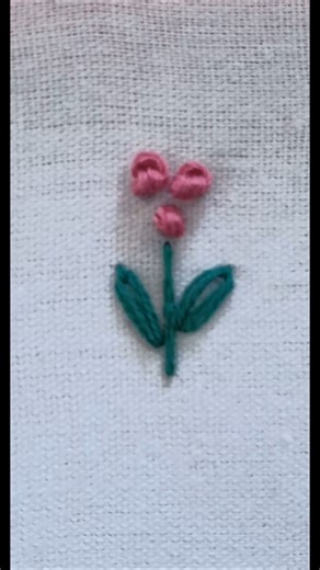 Little french node flower embroidery design for beginners #viral #ternding #embroiderylover #shorts