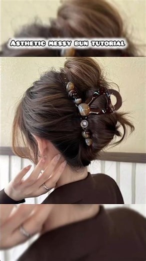 Asthetic messy bun tutorial you should definitely try #viral #shorts