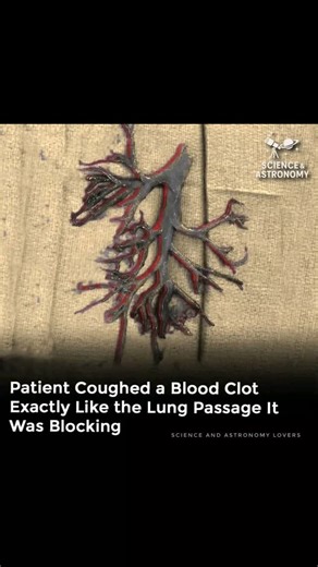 MRB UPDATEX on Instagram: "A Man Coughed Up a 6-Inch Blood Clot… Shaped Like His Lung’s Airway! 🫁 In one of the most shocking real-life medical cases ever reported, a patient at UCSF suffering from heart failure violently coughed up a perfect cast of his right bronchial tree — made entirely of congealed blood. Internal bleeding had filled his lung’s air passages, forming a surreal, branch-like clot that dislodged during a coughing fit. The result? A stunningly detailed 6-inch model of his lung’
