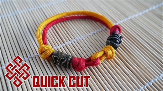 Two-color beaded sliding knot paracord bracelet | Quick-cut music tutorial