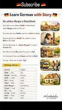Learn German with Story | Save and Share for practice | Learn German everyday in free with me |
