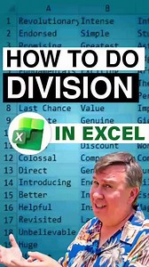 How to divide in Excel using the correct formula method