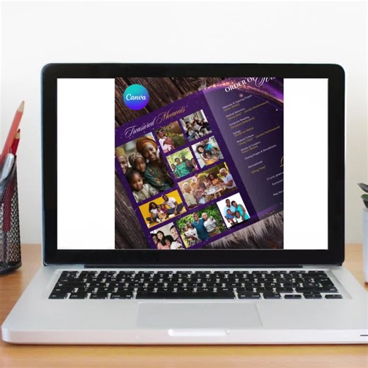 White Funeral Program Template: 8-page Memorial (canva Digital Download) - Etsy