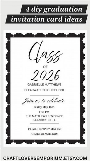 Diy Graduation Invitation Ideas in canva or Cricut #printableinvitation #diyinvitations #cardmaking