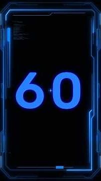 60 Second Countdown Timer Flipping Digital Clock with Ticking Alarm Sound Futuristic code interface