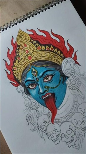 Powerful Kali Mata Art 🖤 easy art work #shorts