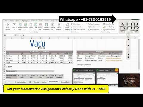 Excel SAM Capstone Modules 5-8 Help - VacuPro Complete Project A Walkthrough