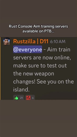 Rust Console Aim training servers available on PTB…#fyp #foryou #rust #rustconsole #notlvl99