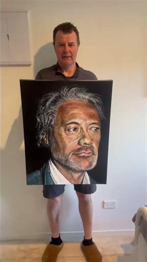 Finished this portrait of Taika Waititi, the next in my Kiwi Icons collection, #taikawaititi