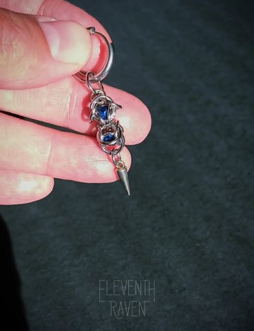 Midnight Spike Chainmail Earrings in Stainless Steel – Captive Bead With Faceted Blue Beads – Handmade - Etsy