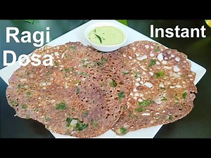 Crispy Instant Ragi Dosa Recipe | 10 Mins Healthy Nachani, Finger Millet Recipe | Culinary Aromas
